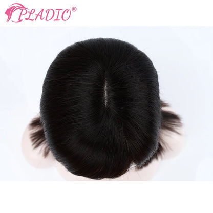 PLADIO Bob Wigs Human Hair For White Women Lace Front Wig Shoulder Length Straight Hair 100% Human Hair Natural Color Hair